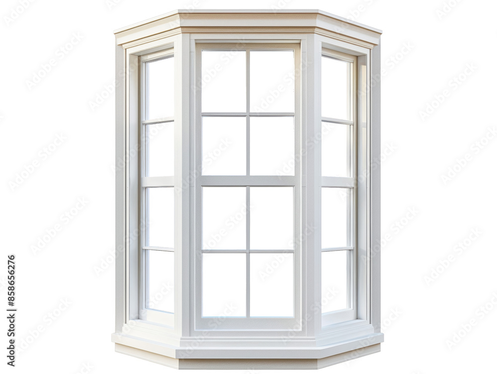 A white window with a white frame and white panes A white window with a white frame and white panes