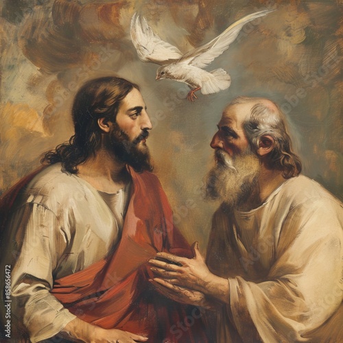 Jesus and John the Baptist photo