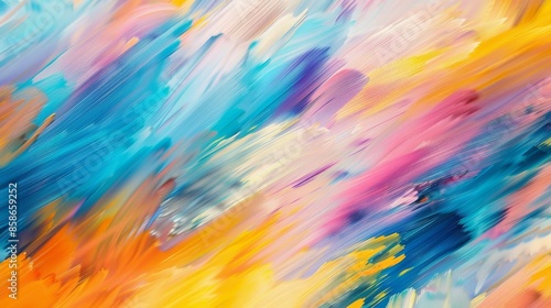 Colorful abstract brush strokes painting, vibrant and dynamic concept