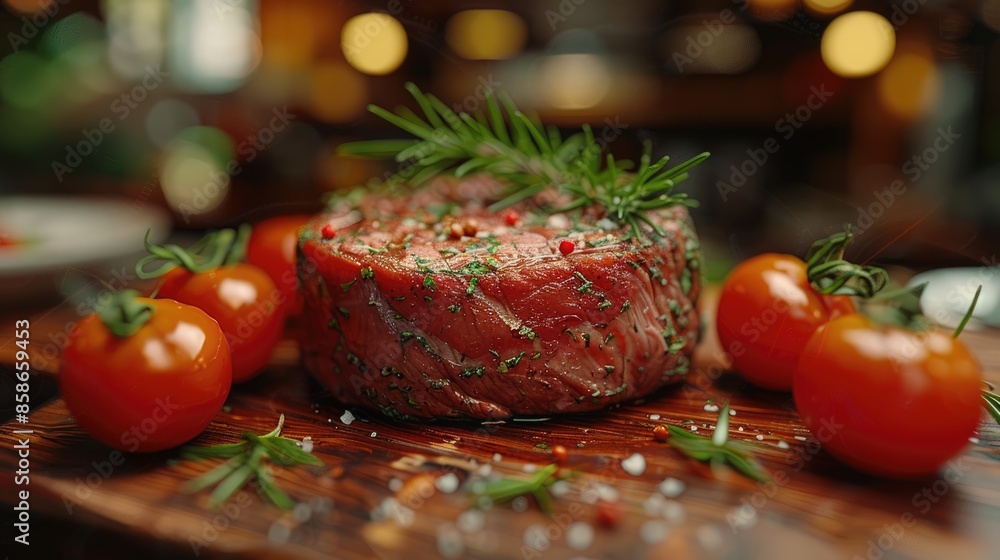 meat in a restaurant Ai generative HD 8K wallpaper Stock Photographic Image meat in a restaurant Ai generative HD 8K wallpaper Stock Photographic Image
