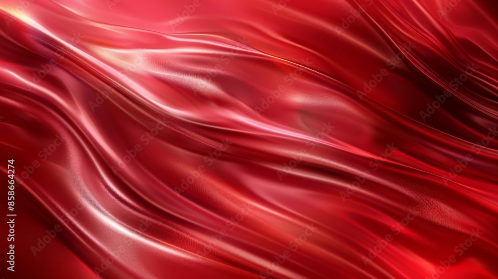 Red silk fabric waves close-up, abstract texture. Luxury and elegance concept Red silk fabric waves close-up, abstract texture. Luxury and elegance concept