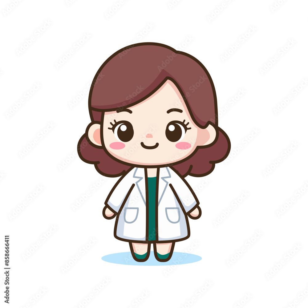 cute woman smart scientist cartoon character vector illustration template design cute woman smart scientist cartoon character vector illustration template design