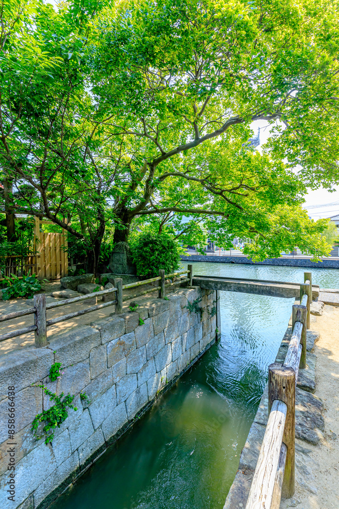 初夏の柳川城堀水門 福岡県柳川市 Yanagawa Castle Moat Water Gate in early summer. Fukuoka Pref, Yanagawa City. 初夏の柳川城堀水門 福岡県柳川市 Yanagawa Castle Moat Water Gate in early summer. Fukuoka Pref, Yanagawa City.