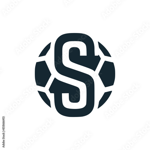letter S soccer team sport logo vector illustration template design