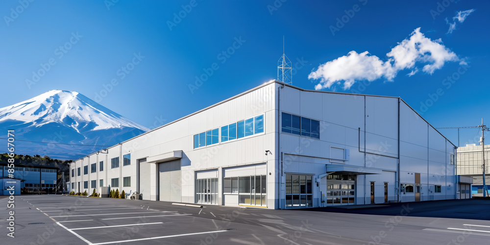 White Warehouse with Stylish Office Interior: Perfect for Startups (Clear Sky) White Warehouse with Stylish Office Interior: Perfect for Startups (Clear Sky)