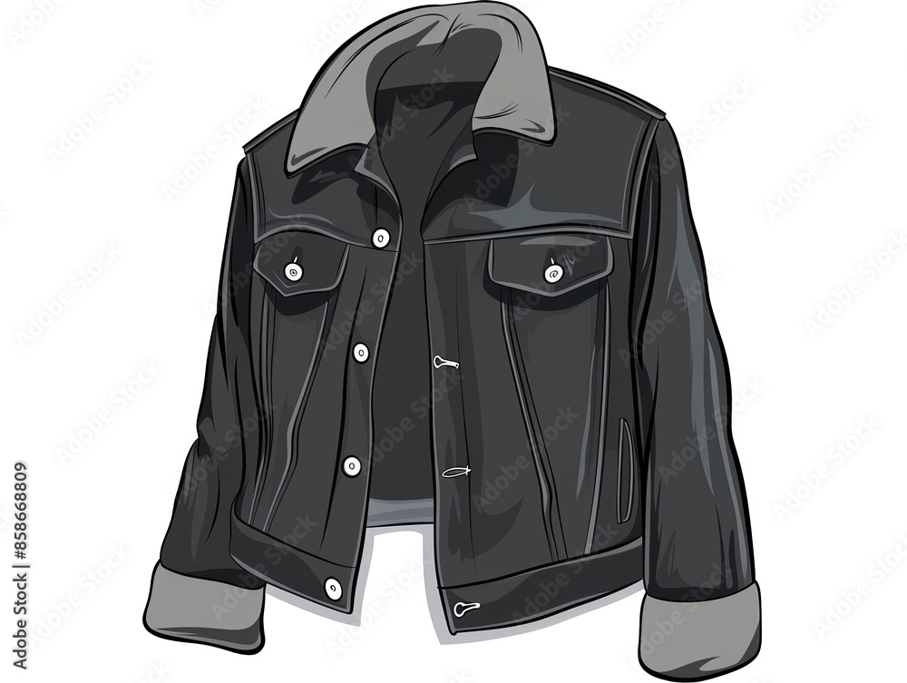 Naklejka premium A black jacket with a gray collar