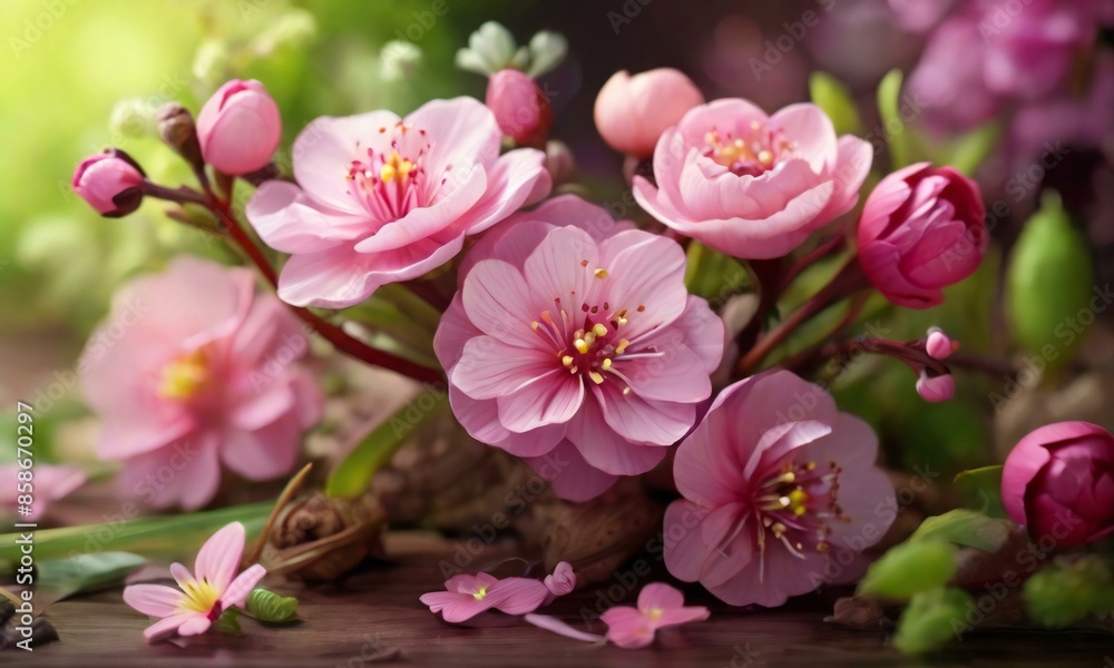 Fototapeta premium pink and white flowers