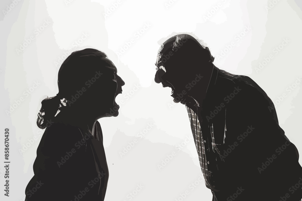 Silhouetted Confrontation: A Dramatic Exchange Between Two Individuals Silhouetted Confrontation: A Dramatic Exchange Between Two Individuals
