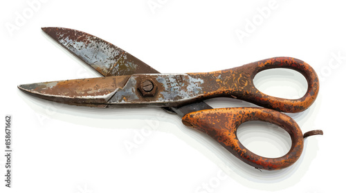 Rusty Scissors with Worn Handles