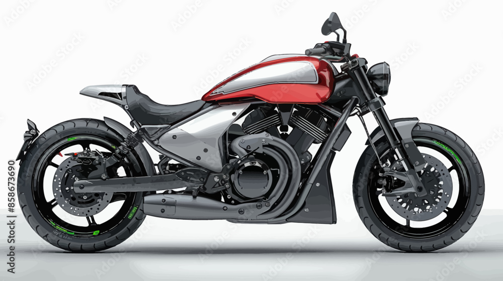 Red and Silver Motorcycle with Black Wheels Red and Silver Motorcycle with Black Wheels