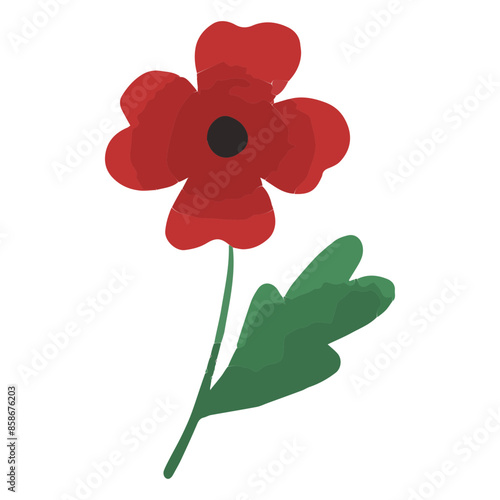 Palestine element red poppy flower