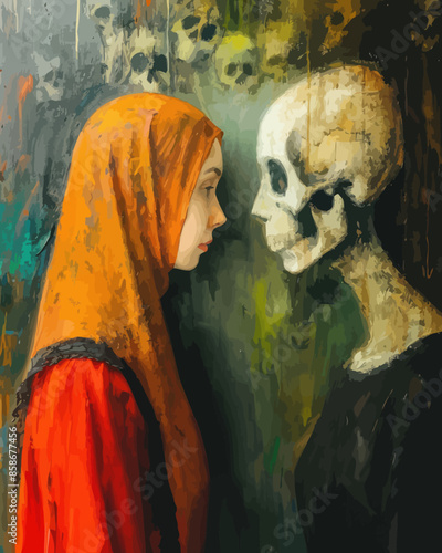 Vision of the Afterlife: A Portrait of a Woman and a Skeleton