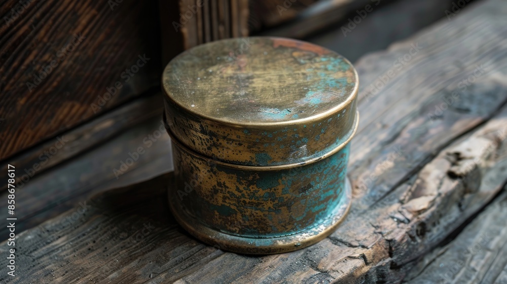Ancient brass container for eyeliner powder storage Ancient brass container for eyeliner powder storage