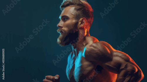 Intense Focus: A Bodybuilder's Determination