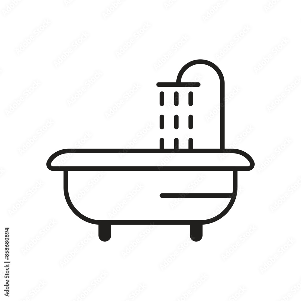 Bathtub icon design template isolated illustration Bathtub icon design template isolated illustration