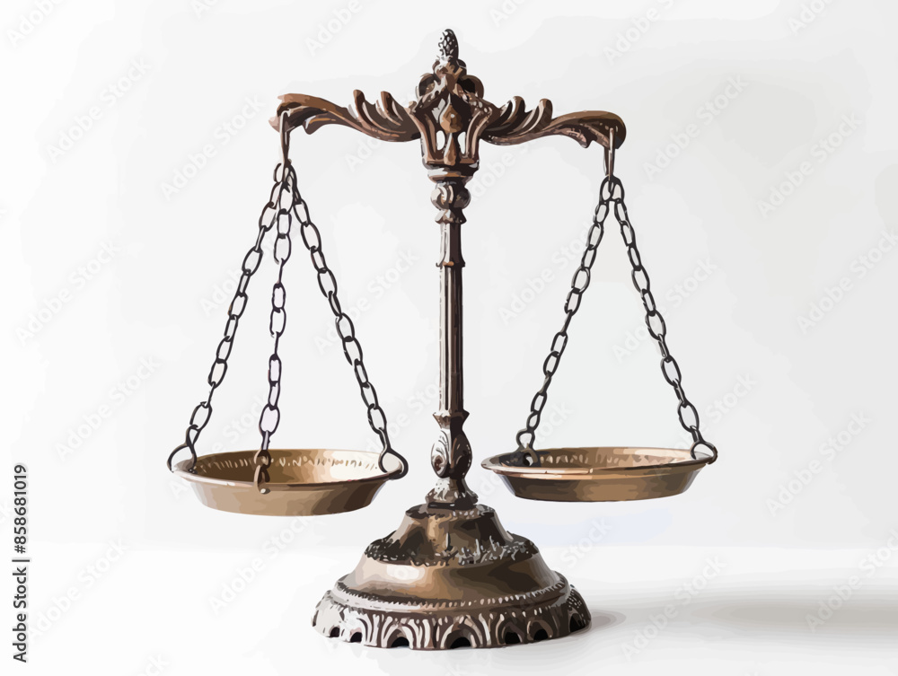 Antique Bronze Balance Scale with Two Bowls Antique Bronze Balance Scale with Two Bowls
