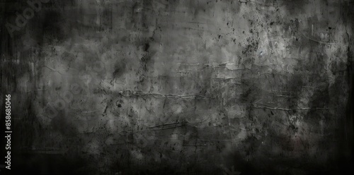 black grunge background with a concrete wall © Siasart Studio