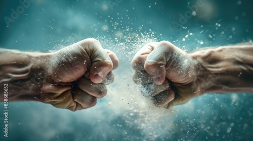 Fists clash with great force
