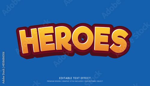 3d text effect video game style editable template