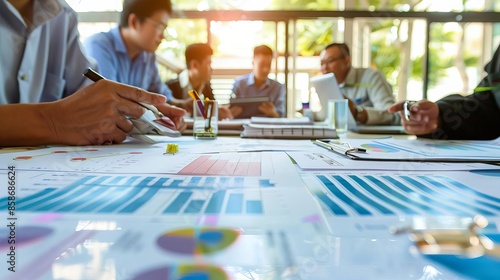 Business plan Funding Plan Funding Plan Investor meeting with financial documents and graphs