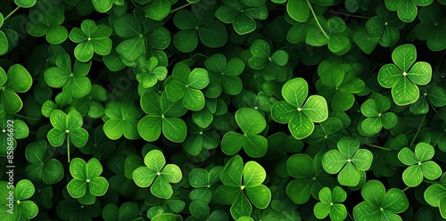 clover background with green leaves on a black background