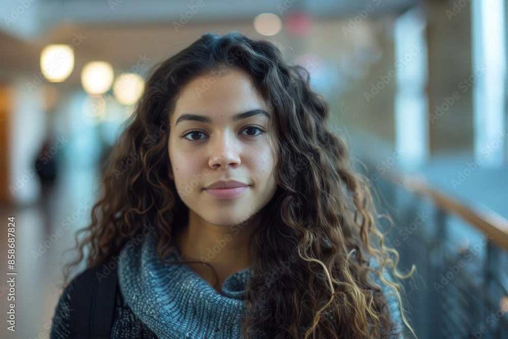 determined hispanic female student at university candid portrait determined hispanic female student at university candid portrait