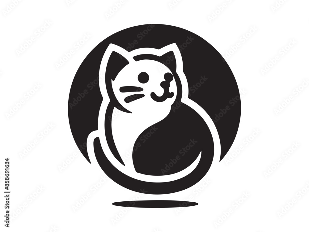 Cat head icon. Silhouette simple. Flat style. Cartoon cat face. Logo design template. Vector illustration Animal Logotype concept. Cat head icon. Silhouette simple. Flat style. Cartoon cat face. Logo design template. Vector illustration Animal Logotype concept.