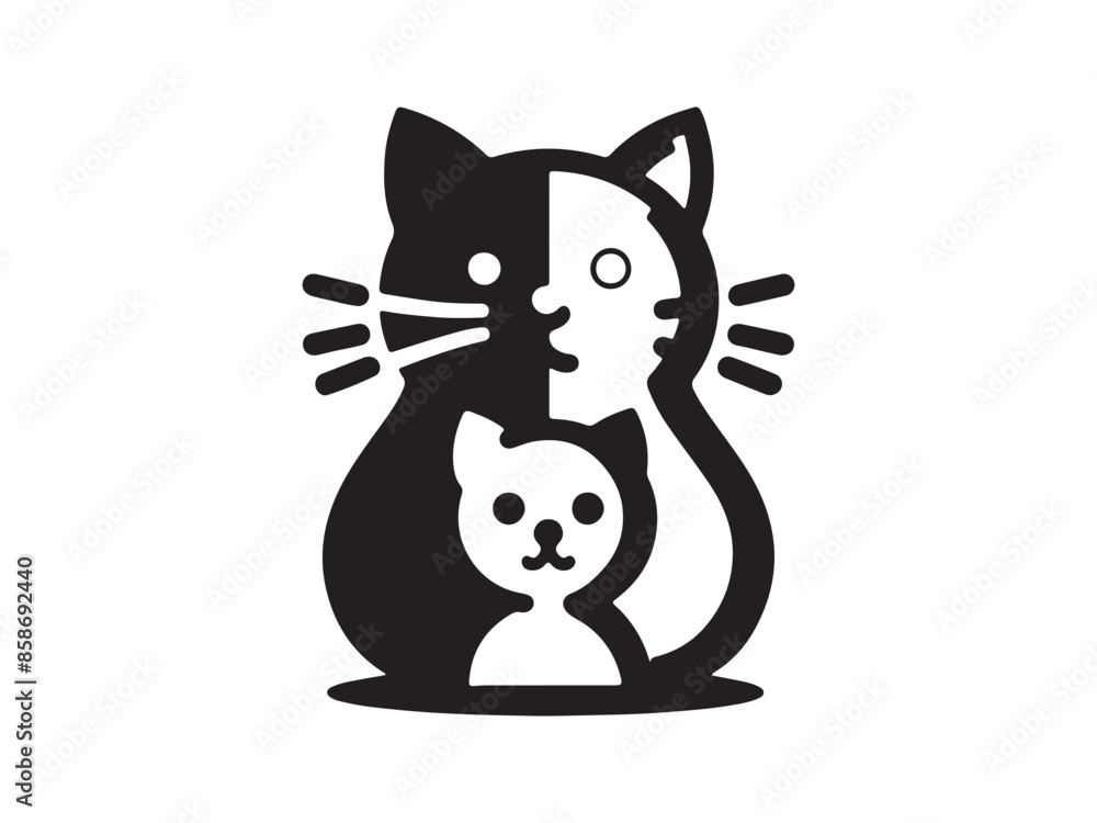 Fototapeta premium black cat cartoon