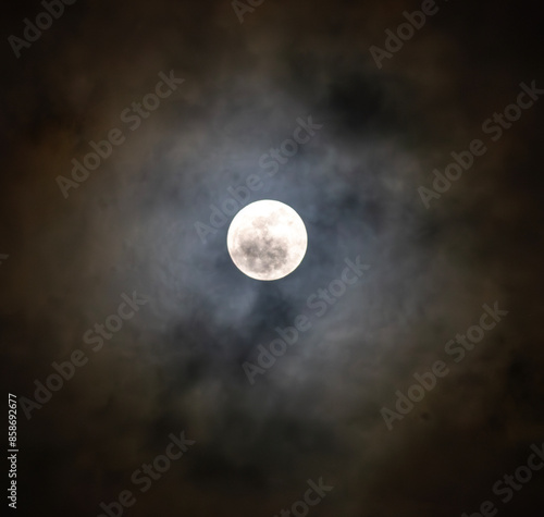 full moon and clouds