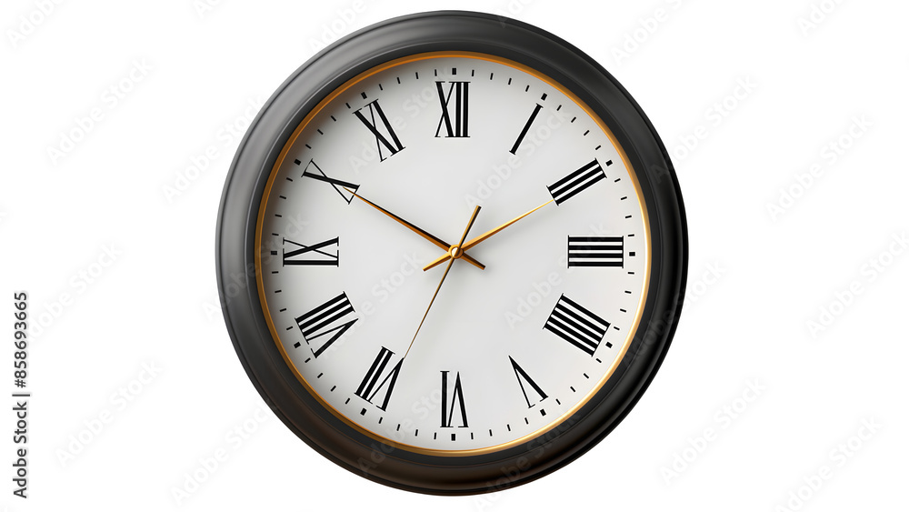 Office wall clock isolated on a transparent background, PNG Office wall clock isolated on a transparent background, PNG