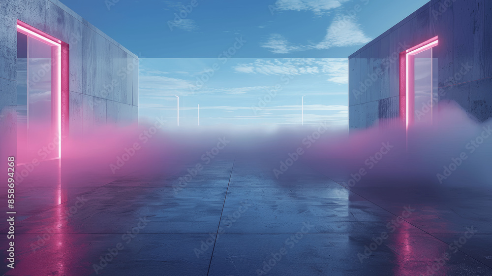 3D Rendering White Abstract Sci-Fi Tunnel Futuristic Corridor 3D Rendering White Abstract Sci-Fi Tunnel Futuristic Corridor