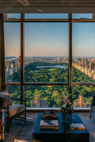luxury hotel room with Central Park view in New York