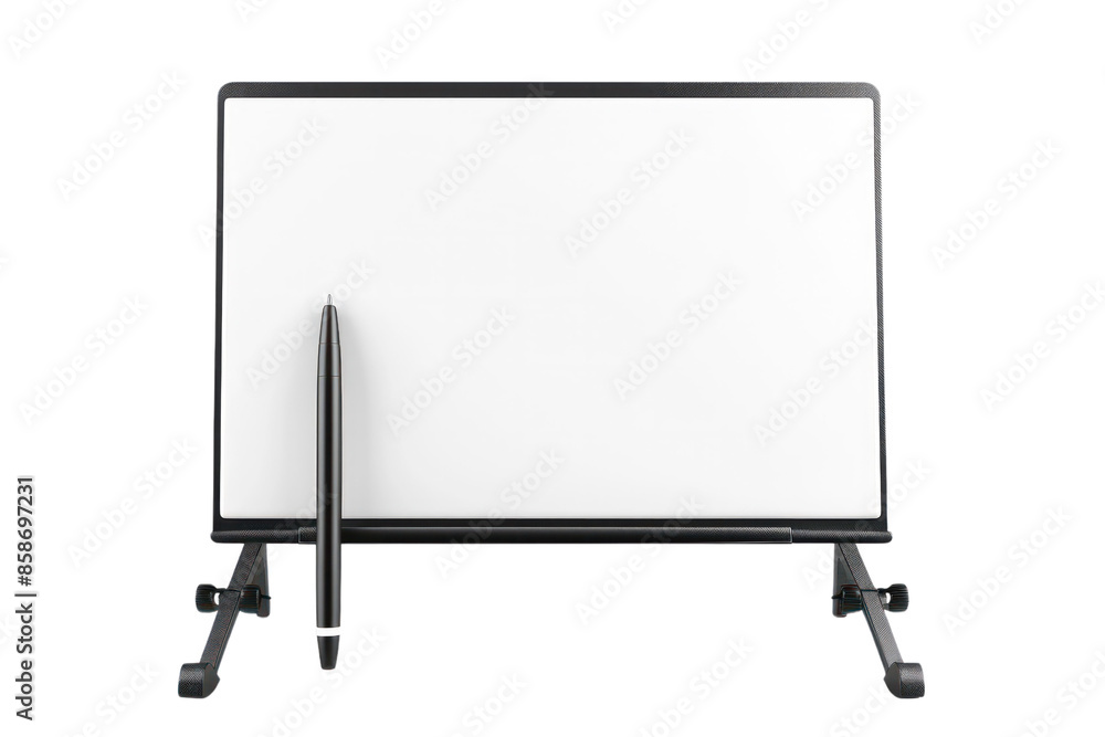 A blank whiteboard on a stand for presentations and seminars A blank whiteboard on a stand for presentations and seminars