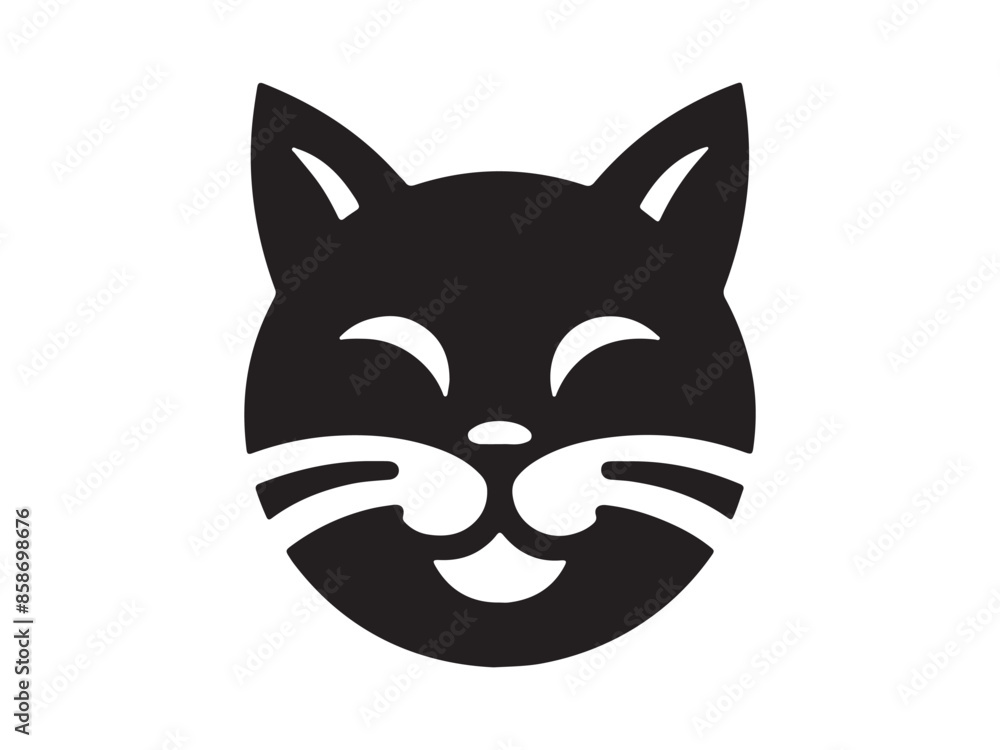 Cat head icon. Cartoon Cat face. Vector illustration. Silhouette simple. Animal Logotype concept. Logo design template. Cat head icon. Cartoon Cat face. Vector illustration. Silhouette simple. Animal Logotype concept. Logo design template.