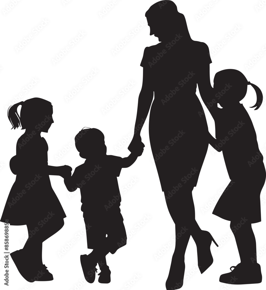 silhouette of parent and child.