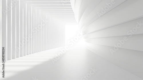 White Empty Room 3d Rendering of Minimal Office Interior Design
