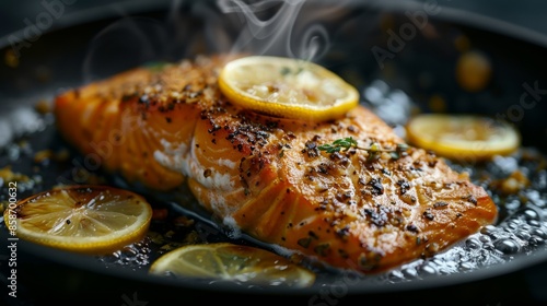 Delicious Pan-Seared Salmon with Lemon and Herbs - Perfect for Dinner photo