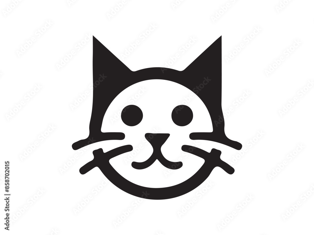 Cat head icon. Cartoon Cat face. Vector illustration. Silhouette simple. Animal Logotype concept. Logo design template. Cat head icon. Cartoon Cat face. Vector illustration. Silhouette simple. Animal Logotype concept. Logo design template.