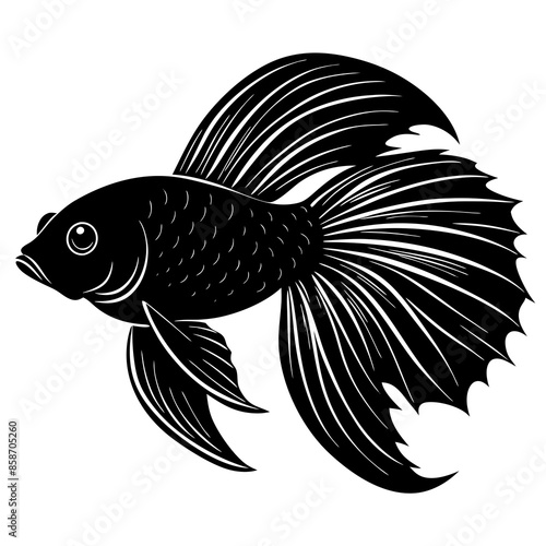 betta bass Fish  vector silhouette illustration