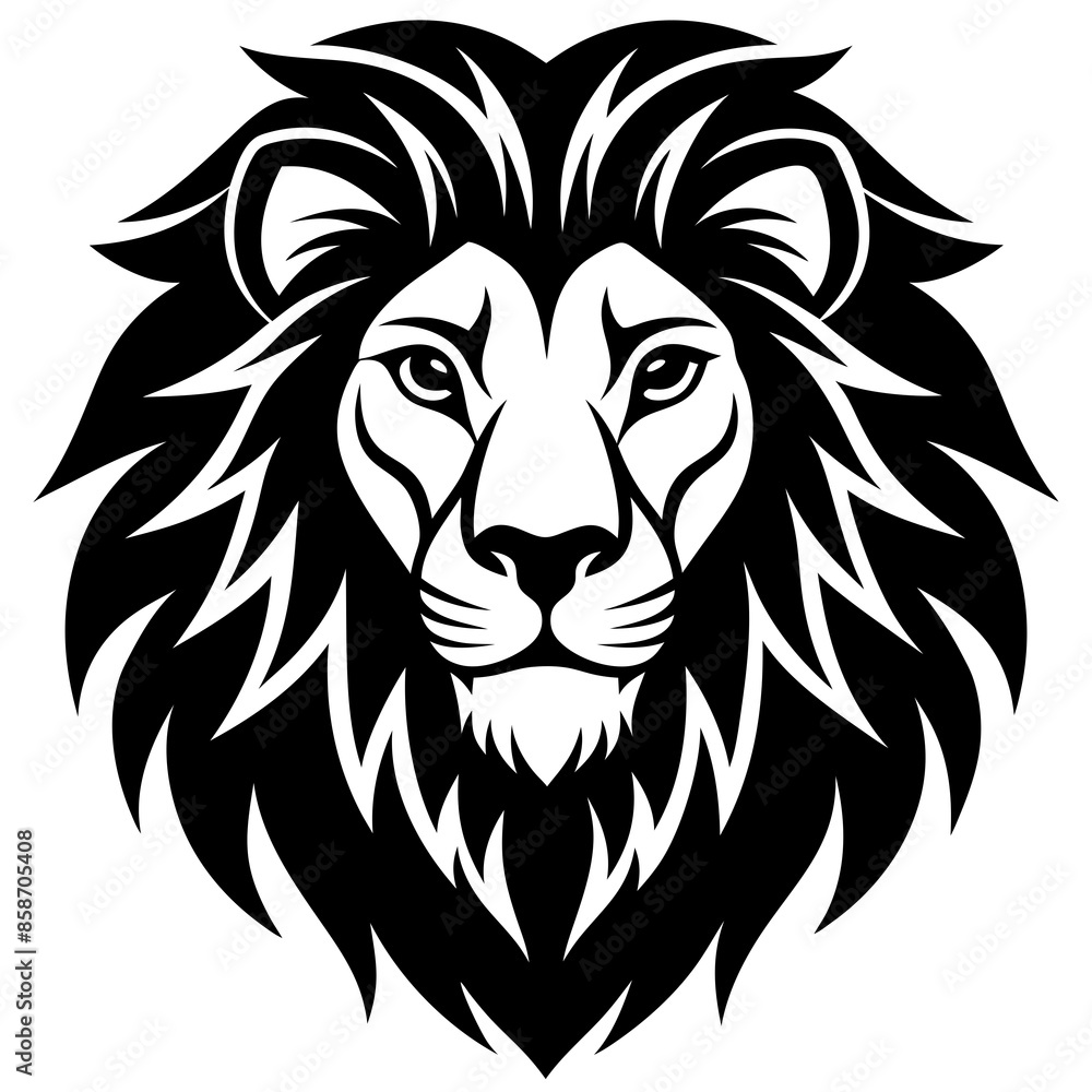 Obraz premium lion head logo silhouette vector illustration