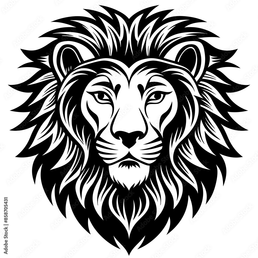 Obraz premium lion head logo silhouette vector illustration