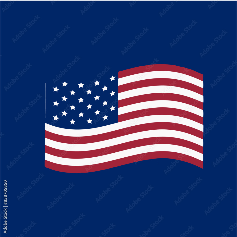 Vecor clipart american flag on a blue background Vecor clipart american flag on a blue background