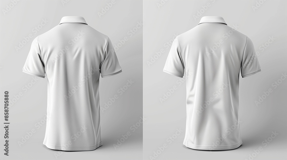 Blank collared shirt mock up template, back view, isolated on white, plain t-shirt mockup. Polo tee design presentation for print Blank collared shirt mock up template, back view, isolated on white, plain t-shirt mockup. Polo tee design presentation for print