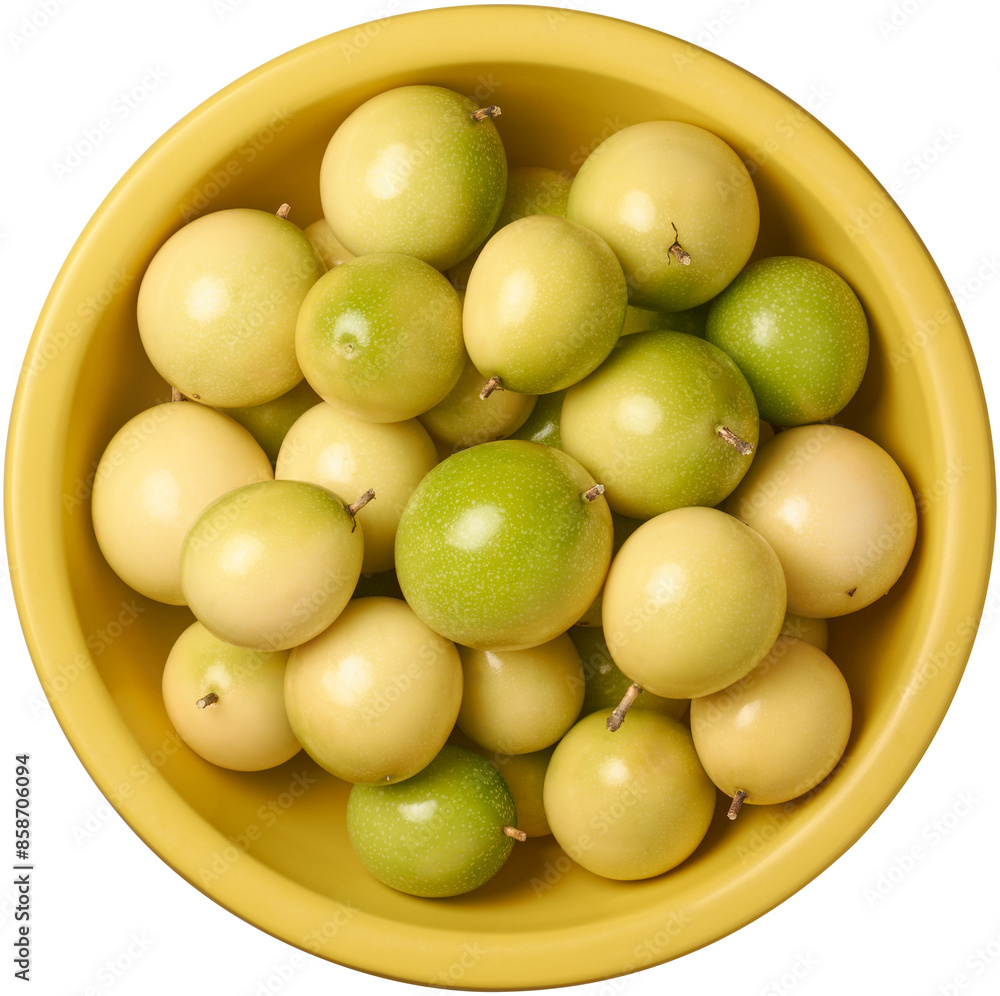 ripe yellow passion fruits in basket isolated white background, round oval tropical fruits delicious and nutritious, taken straight from above ripe yellow passion fruits in basket isolated white background, round oval tropical fruits delicious and nutritious, taken straight from above