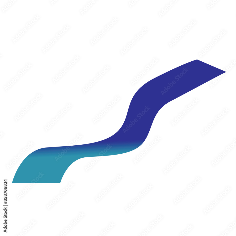Blue wave in empty background Blue wave in empty background