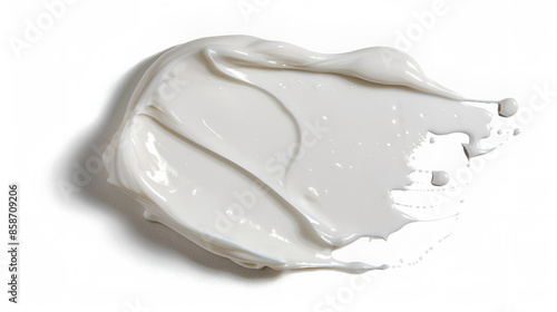 Body Cream Puddle White Skincare Product Isolated On White