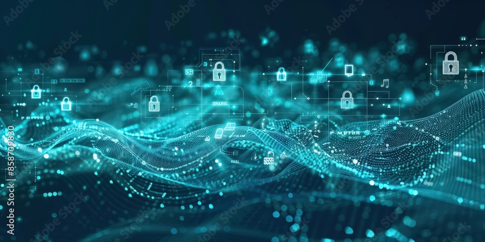 Obraz premium Digital Security Abstract, Cybersecurity Concept