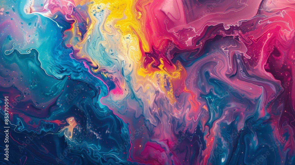 Abstract Cosmic Liquid Art Swirl with Glittery Texture Abstract Cosmic Liquid Art Swirl with Glittery Texture