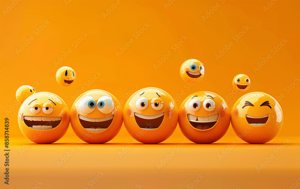 World Emoji Day 3D banner background with a group of funny emojis in different facial expressions, suitable for digital and social media communication and celebration World Emoji Day 3D banner background with a group of funny emojis in different facial expressions, suitable for digital and social media communication and celebration