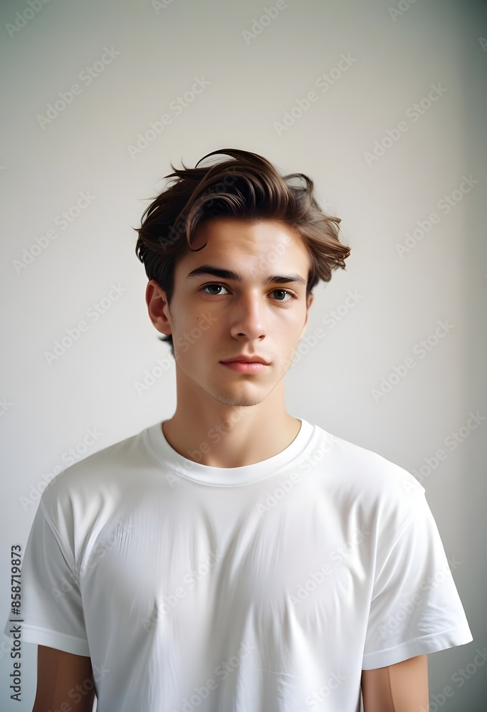 Portrait of a handsome young man in white t-shirt Portrait of a handsome young man in white t-shirt